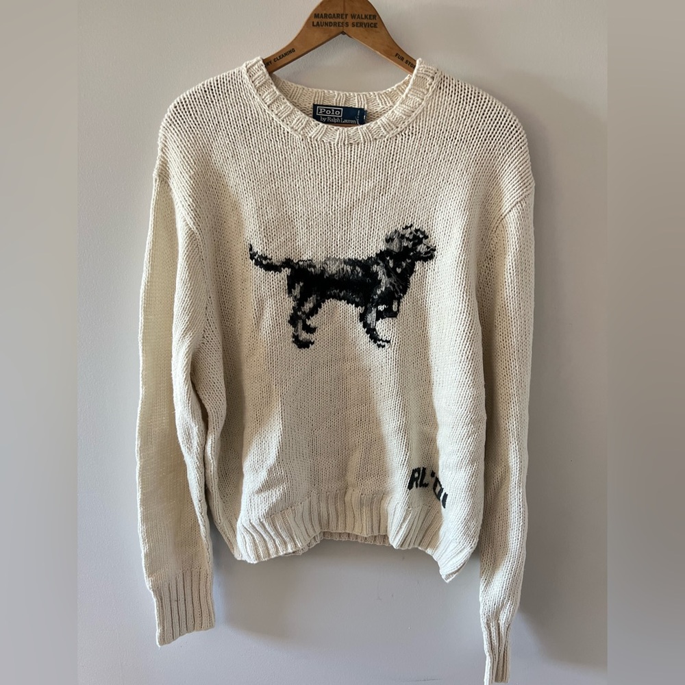 NWT 2001 Polo Ralph Lauren Hand Knitted Dog Sweater - XL